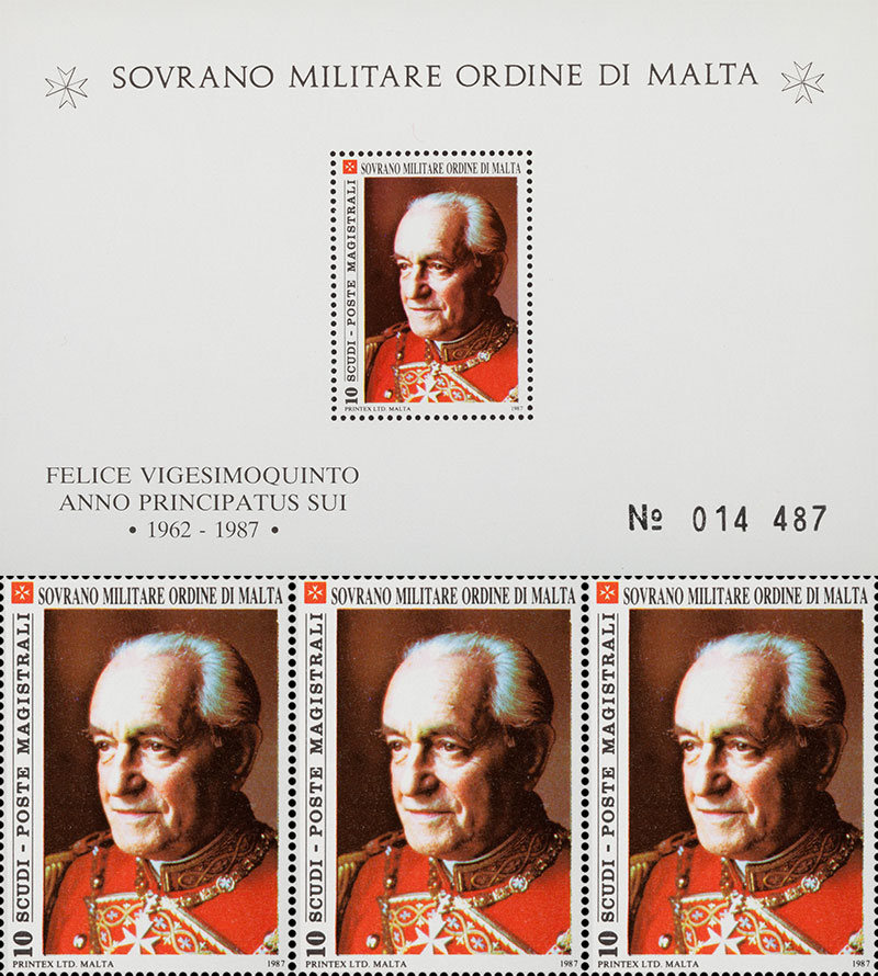 Emissione 109 – XXV Anniversario dell’elezione Di S.A. Em.Ma Fra’ Angelo De Mojana Di Cologna, Principe e Gran Maestro del Sovrano Militare Ordine di Malta (1962-1987)