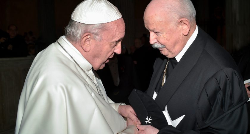 The Grand Master meets Pope Francis during Ash Wednesday Ceremony