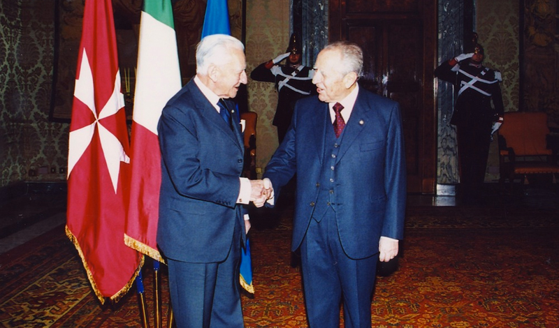 Le Grand Maitre en visite officielle chez le President de la Republique Italienne, Ciampi