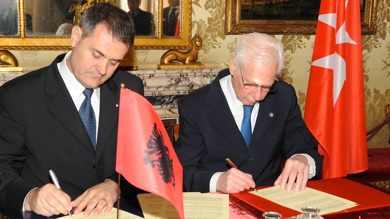 Postal agreement signed between Albania and the Order of Malta