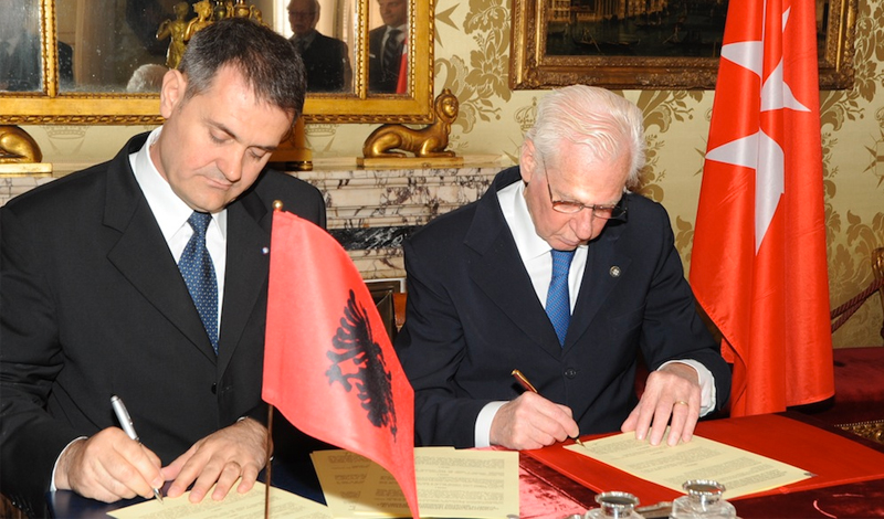 Postal agreement signed between Albania and the Order of Malta