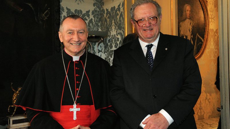 El Secretario de Estado de la Santa Sede, el Cardenal Parolin, recibido por la Soberana Orden de Malta