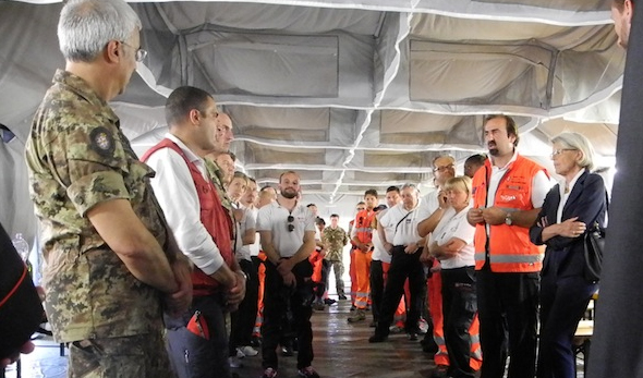 El Gran Maestre visita a las víctimas del terremoto en Emilia Romagna