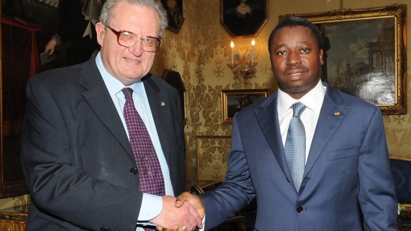 Der Ppräsident von Togo Faure Essozimna Gnassingbe vom Grossmeister empfangen