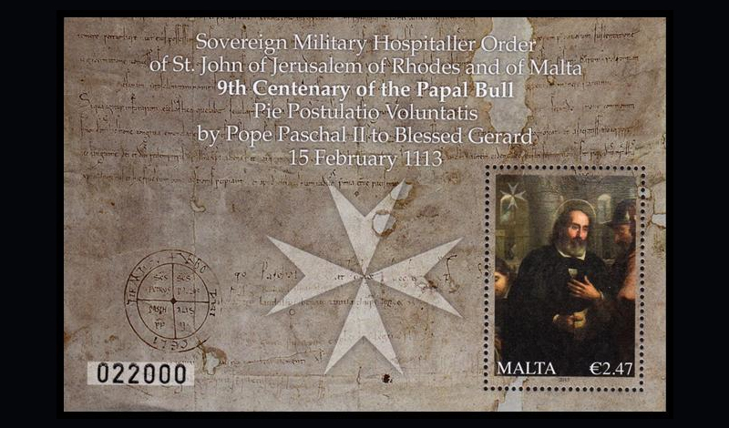 Les Postes de Malte commémorent les 900 ans de la bulle du Pape Pascal II