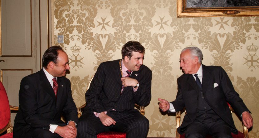 The Grand Master receives the President of Georgia, Mikheil Saakashvili