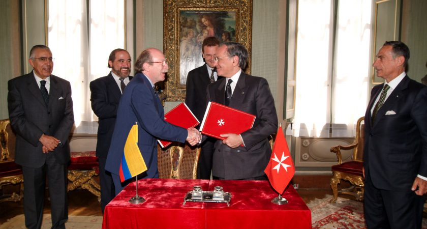 Signature of the cooperation agreement with the Republic of Colombia