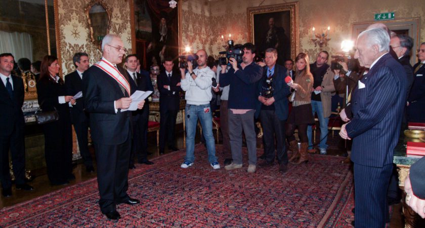 Der Grossmeister empfängt den Italienischen Senatspräsidenten, Marcello Pera