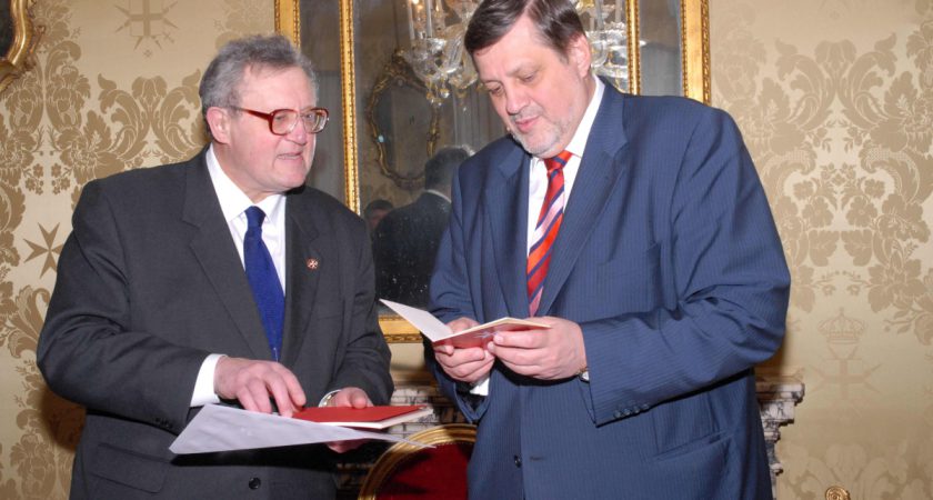 El Gran Maestre recibe al Ministro de Asuntos Exteriores de Eslovaquia