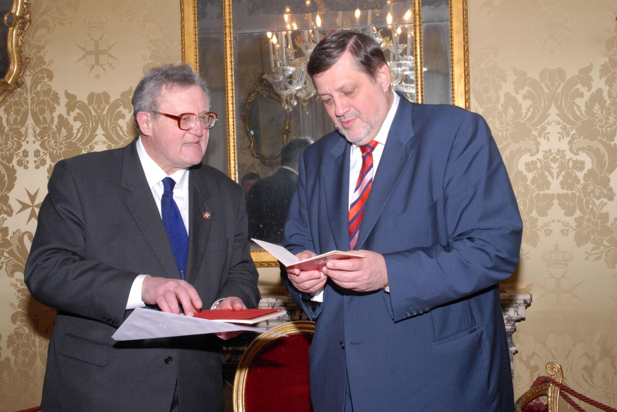 Der Grossmeister empfängt den Aussenminister der Slowakischen Republik