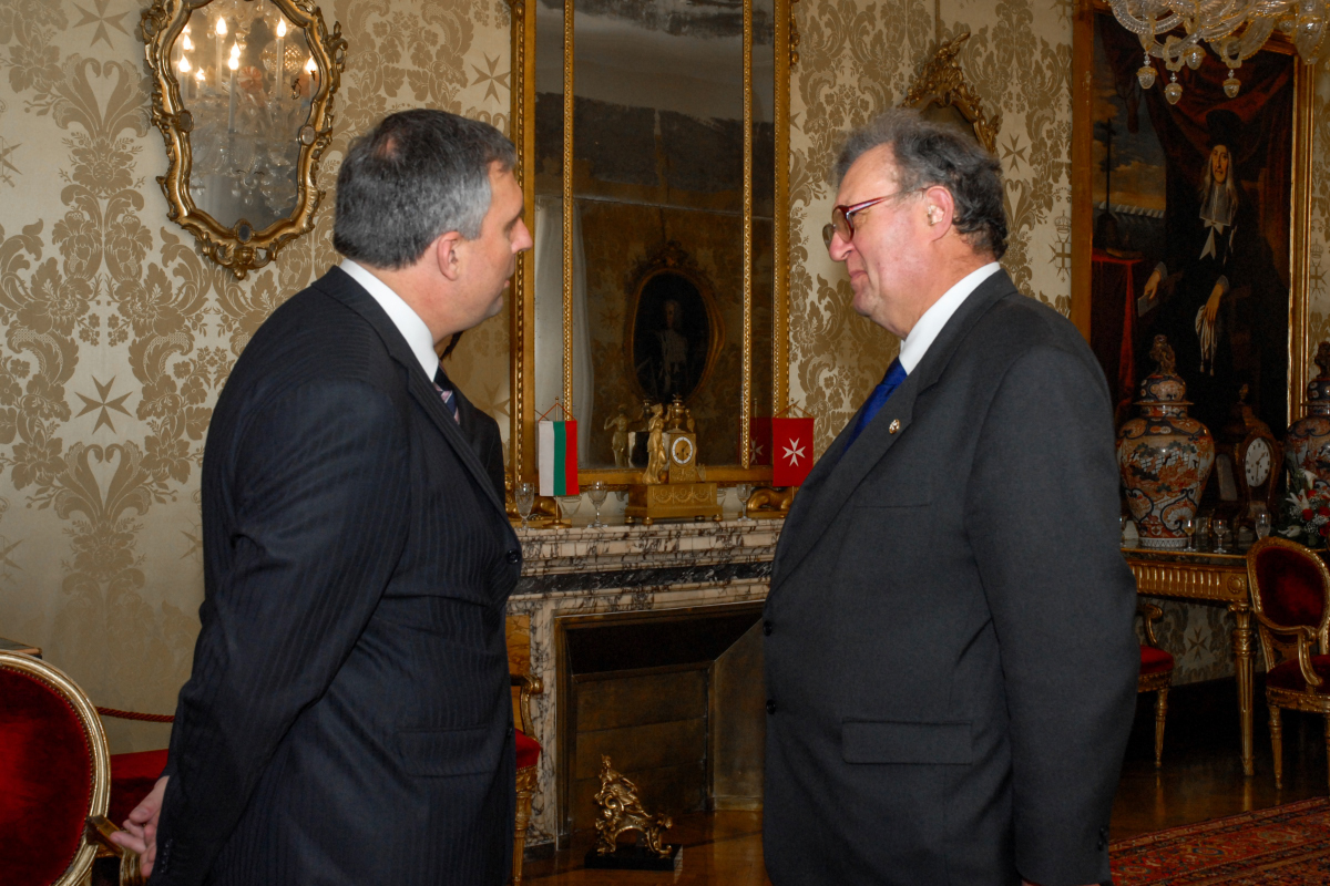 Le Grand Maître recoit le vice Premier Ministre de la Bulgarie