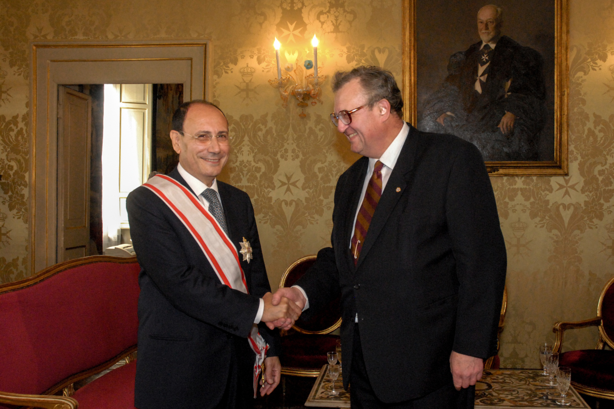 Der Grossmeister empfängt den Präsidenten des Italienischen Senats