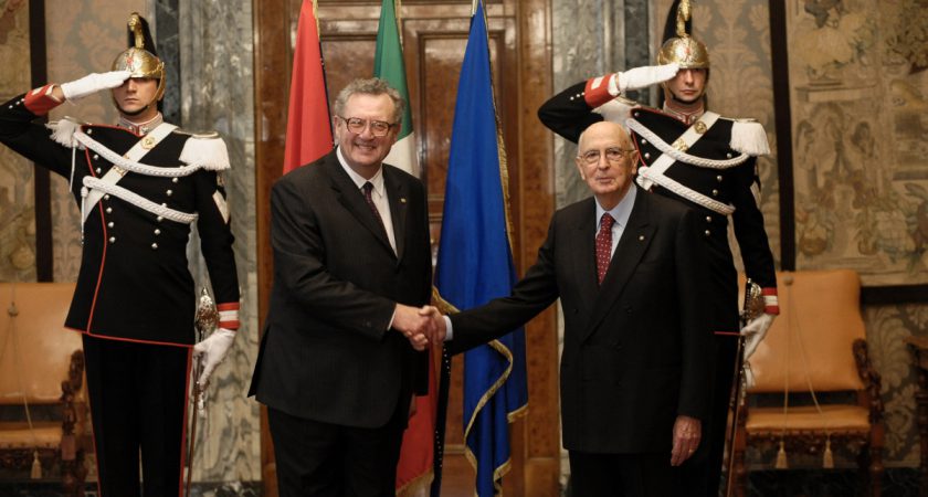 Visita oficial del Gran Maestre al Presidente de la República Italiana