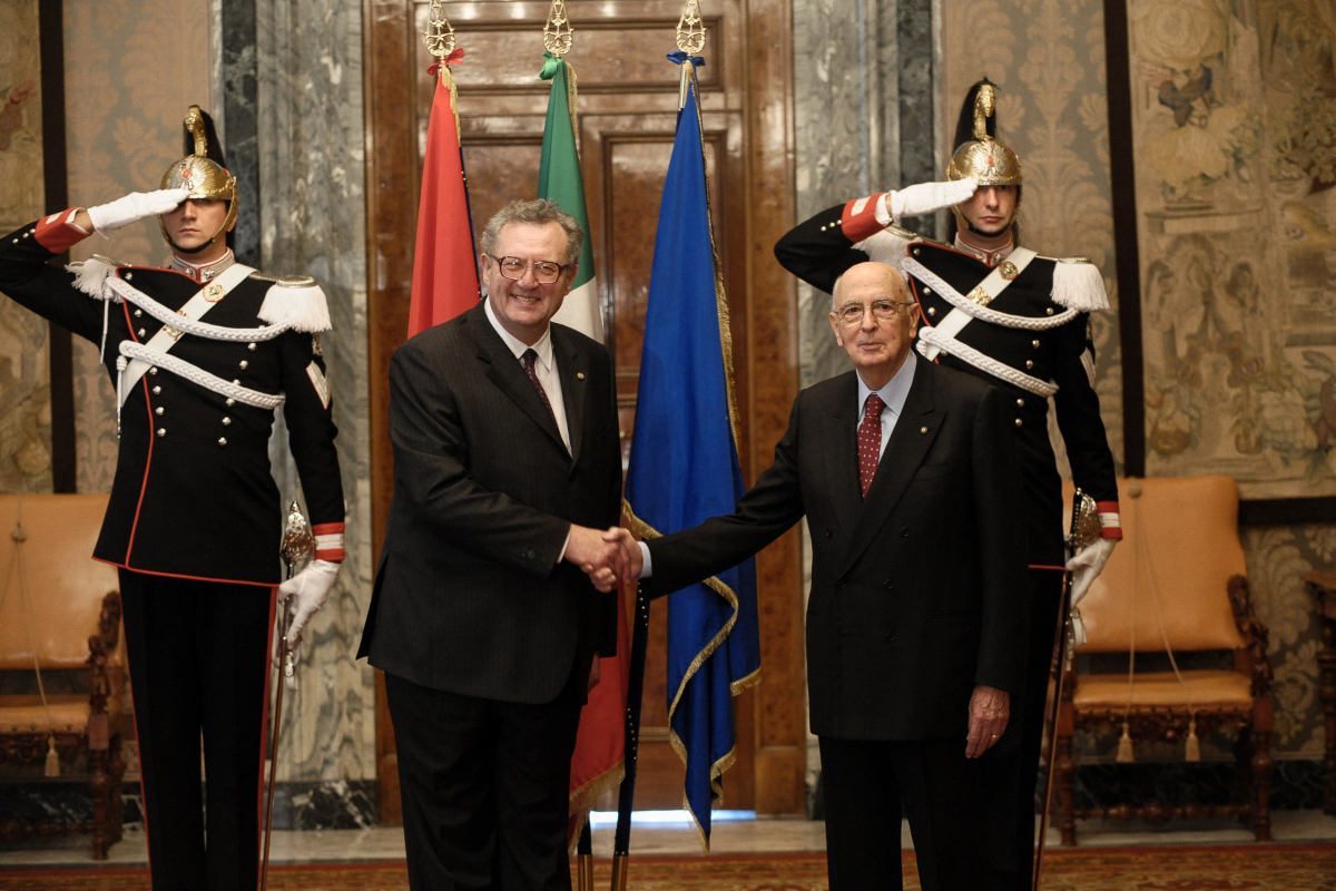 Offizieller besuch des Grossmeisters beim Präsidenten der Italienischen Republik