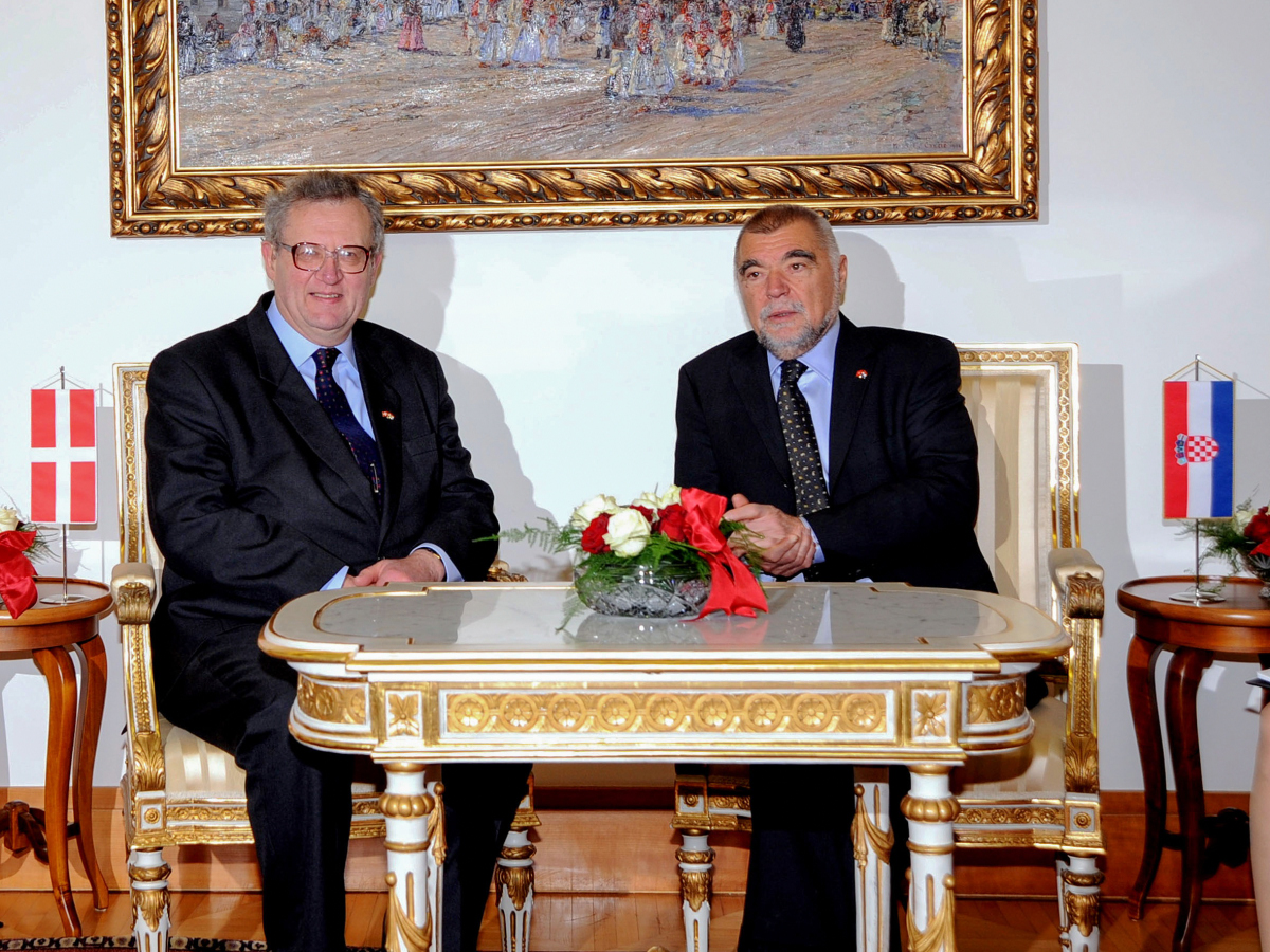 The Grand Master on an official visit to President Mesic in Zagreb