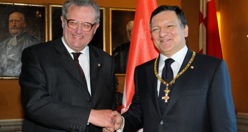 Collar pro merito melitensi to Jose’ Manuel Barroso: ‘together against poverty in europe’