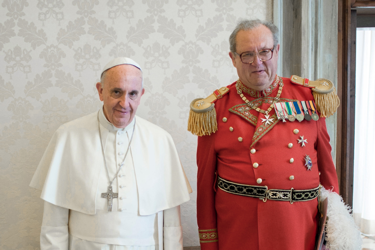 Audience du Pape François avec le Grand Maître Fra’ Matthew Festing