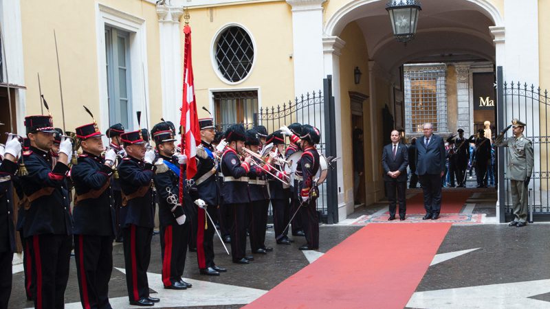 El presidente de Albania, Bujar Nishani, recibido por el Gran Maestre Frey Matthew Festing en visita oficial