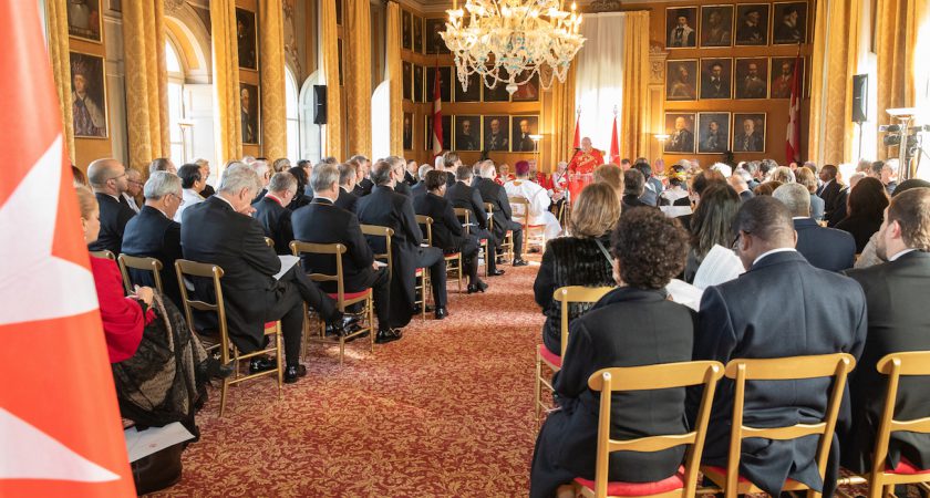 Rede des Großmeisters Fra‘ Giacomo Dalla Torre del Tempio di Sanguinetto vor dem beim Souveränen Malteserorden akkreditierten Diplomatischen Korps