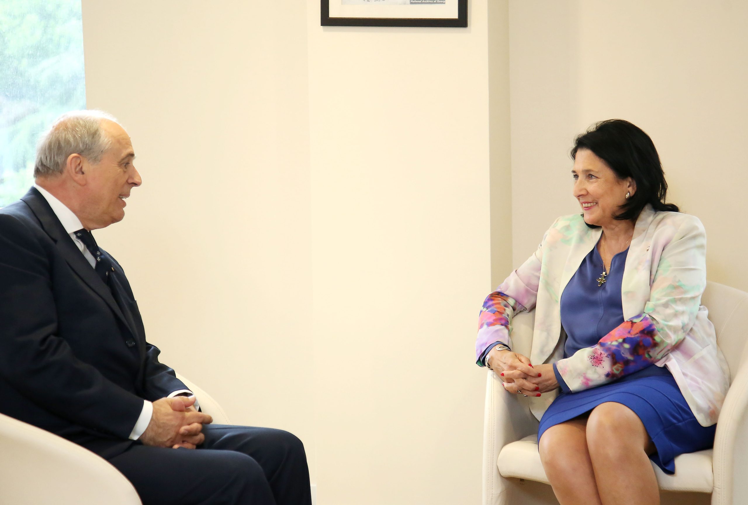 Die Präsidentin der Georgien nahm das Beglaubigungsschreiben von neuem Botschafter des Souveränen Malteserordens