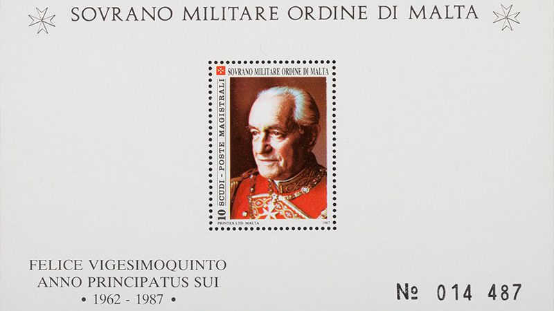 Emissione 109 – XXV Anniversario dell’elezione Di S.A. Em.Ma Fra’ Angelo De Mojana Di Cologna, Principe e Gran Maestro del Sovrano Militare Ordine di Malta (1962-1987)