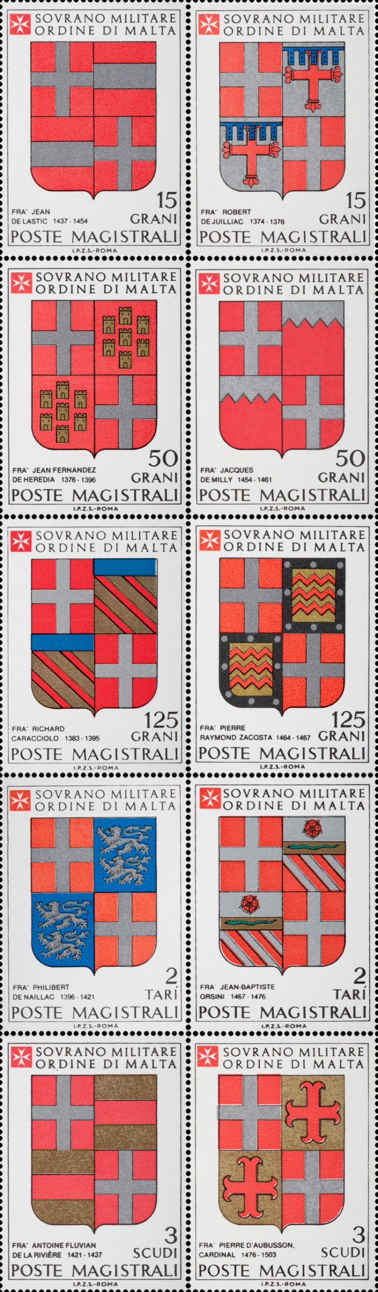 Emissione 136 – Stemmi dei Gran Maestri – 1989
