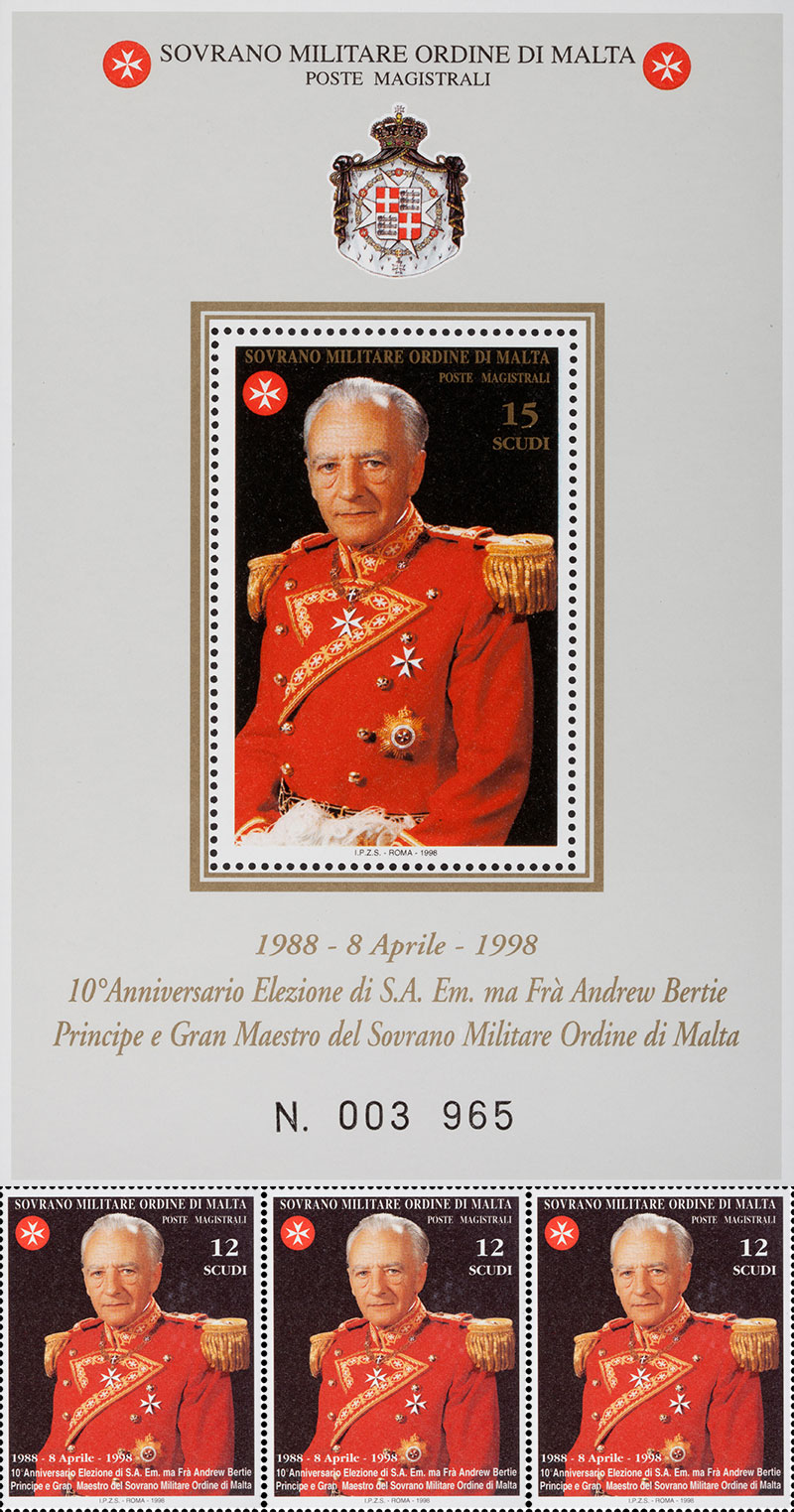 Emissione 239 – 10° Anniversario elezione S.A. Em.Ma Fra’ Andrew Bertie Principe e Gran Maestro del Sovrano Militare Ordine di Malta