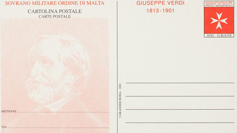 Emissione 285 – Centenario della morte di Giuseppe Verdi – cartolina postale