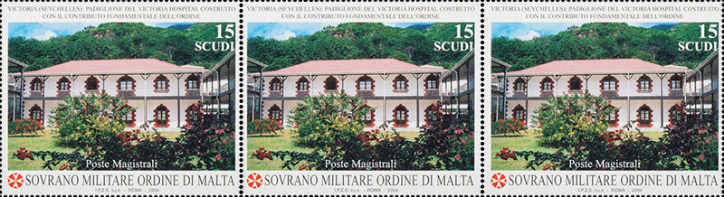 Emissione 319 – Padiglione del Victoria Hospital (Victoria Seychelles) Costruito con il contributo fondamentale del Sovrano Militare Ordine di Malta