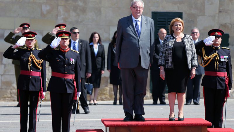 the Grand Master Fra’ Matthew Festing during the State Visit to Malta