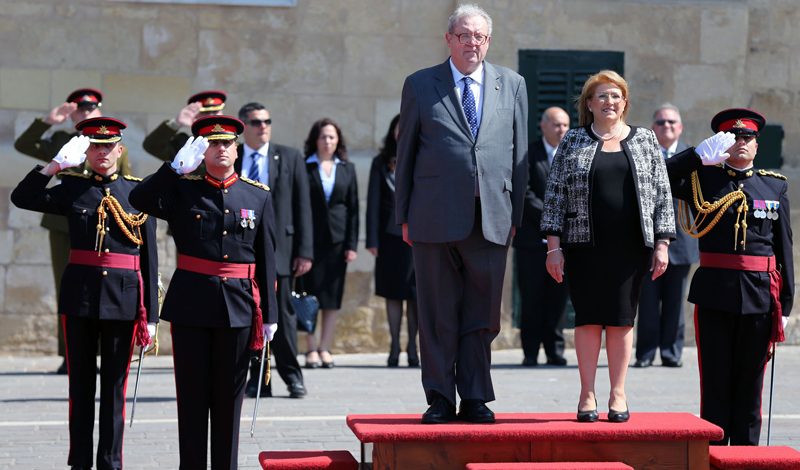 the Grand Master Fra’ Matthew Festing during the State Visit to Malta