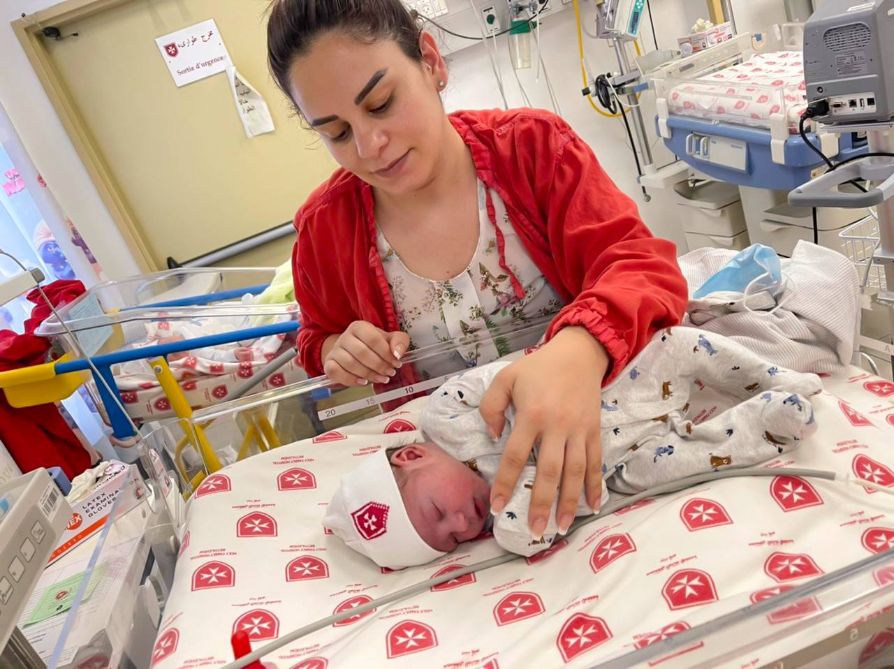 Baby Mahmoud, one of the many preterm babies taken care of at the Holy Family Hospital