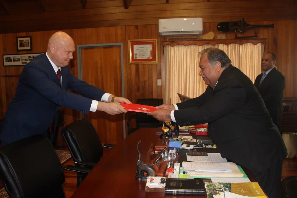 El primer embajador de la Orden de Malta ante la República de Nauru ha presentado sus credenciales