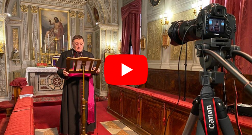 Message vidéo de Pâques de Mgr Jean Laffitte et acte de consécration de l’Ordre de Malte par mandat exprès du Grand Maître