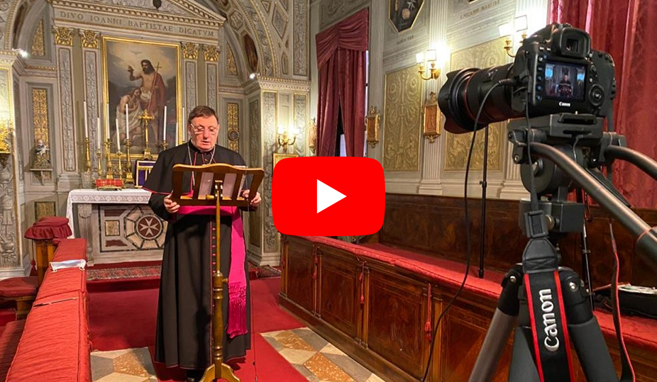 Videomessaggio di Pasqua di Mons. Jean Laffitte e atto di Consacrazione dell’Ordine di Malta da parte del Gran Maestro