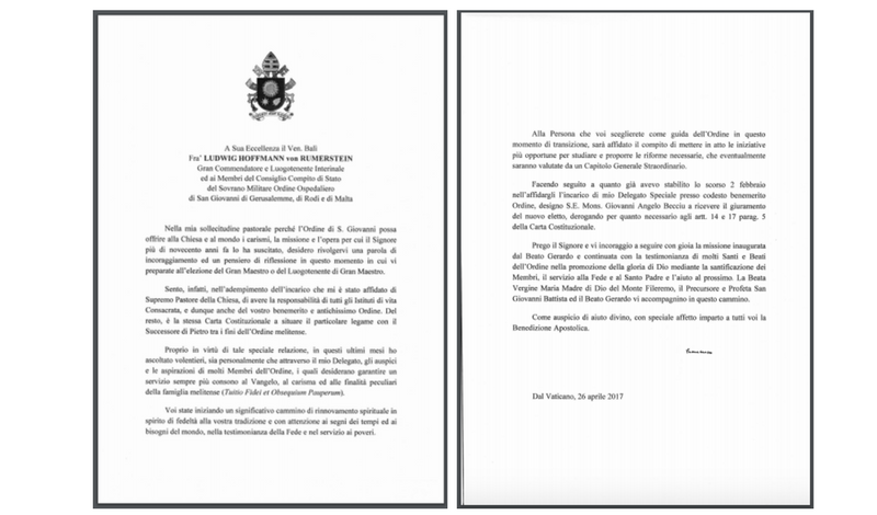 Letter from Pope Francis to Council Complete of State