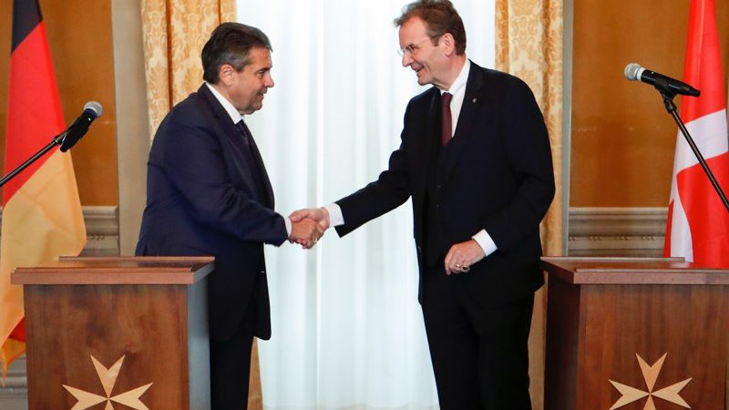 Visite officielle du Ministre allemand des Affaires étrangères, Sigmar Gabriel, à l’occasion de l’ouverture des relations diplomatiques entre l’Allemagne et l’Ordre de Malte