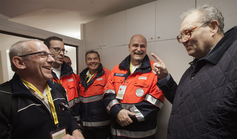 The Grand Master with volunteers at the inauguration of the Order of Malta’s First-Aid Post in St Peter’s Square