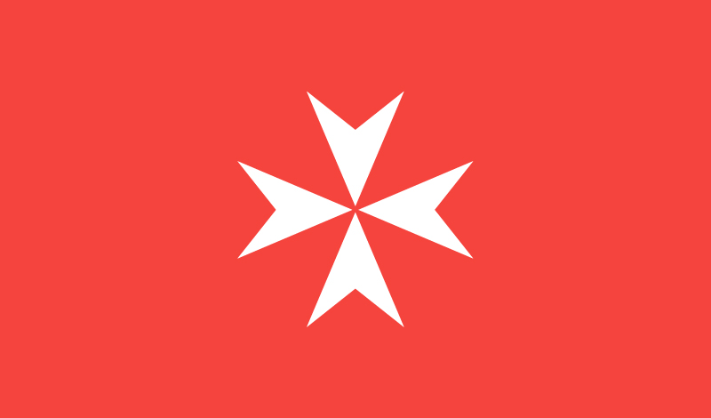 Order of Malta flag with the the eight-pointed white cross