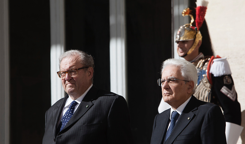 Der Großmeister wird vom Präsidenten der italienischen Republik im Quirinalspalast empfangen