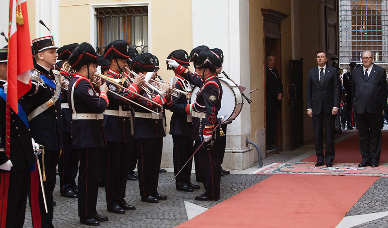 Der Großmeister des Souveränen Malteserordens empfängt den Präsidenten der Slowenischen Republik