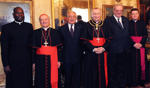 El Secretario de Estado de la Santa Sede, el Cardenal Parolin, recibido por la Soberana Orden de Malta