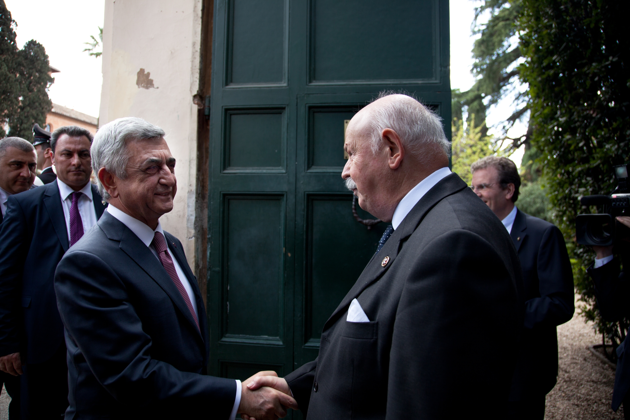 Visita oficial del presidente de Armenia, recibido por el Lugarteniente del Gran Maestre Frey Giacomo Dalla Torre
