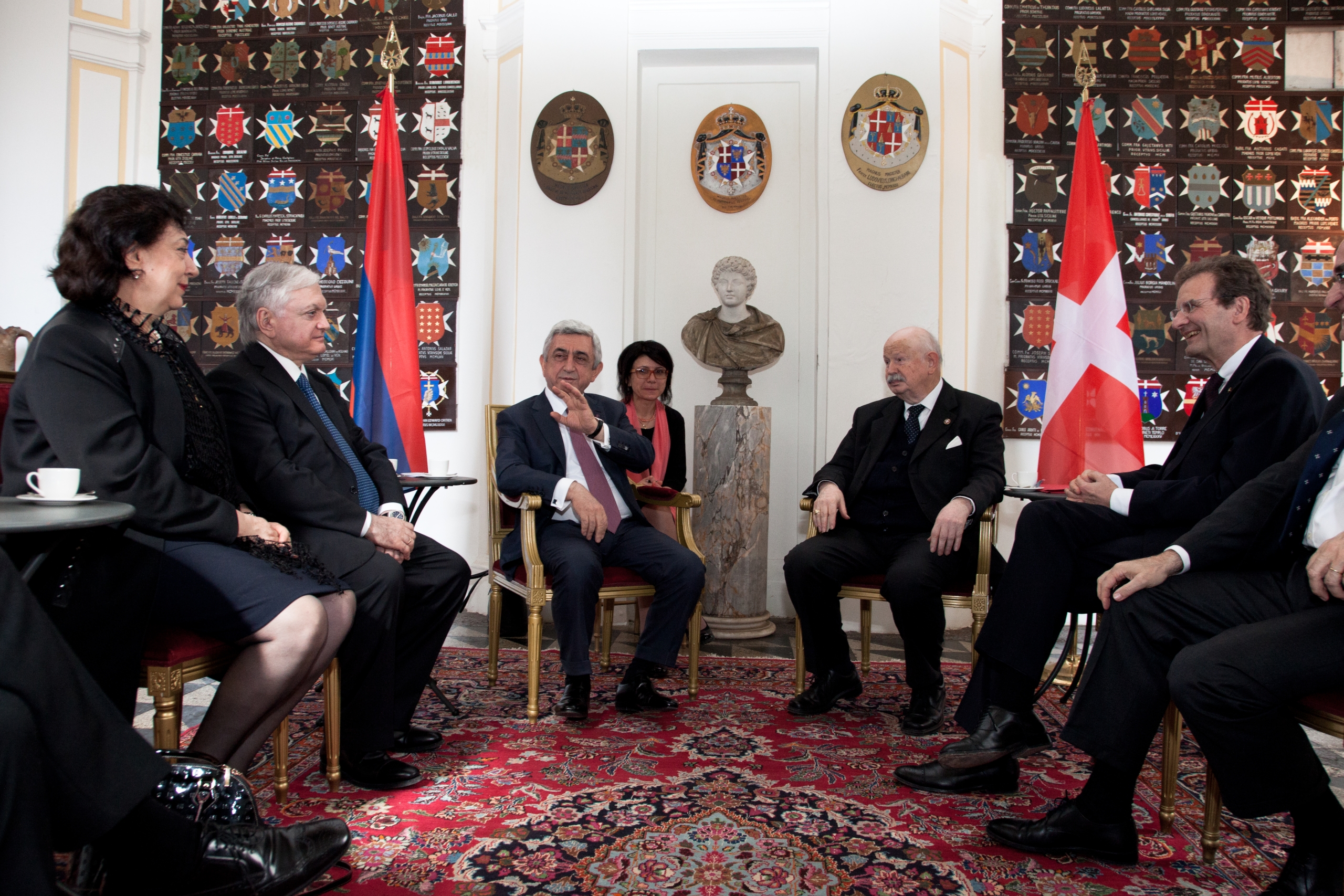 Visita Ufficiale del Presidente di Armenia ricevuto dal Luogotenente di Gran Maestro Fra’ Giacomo Dalla Torre