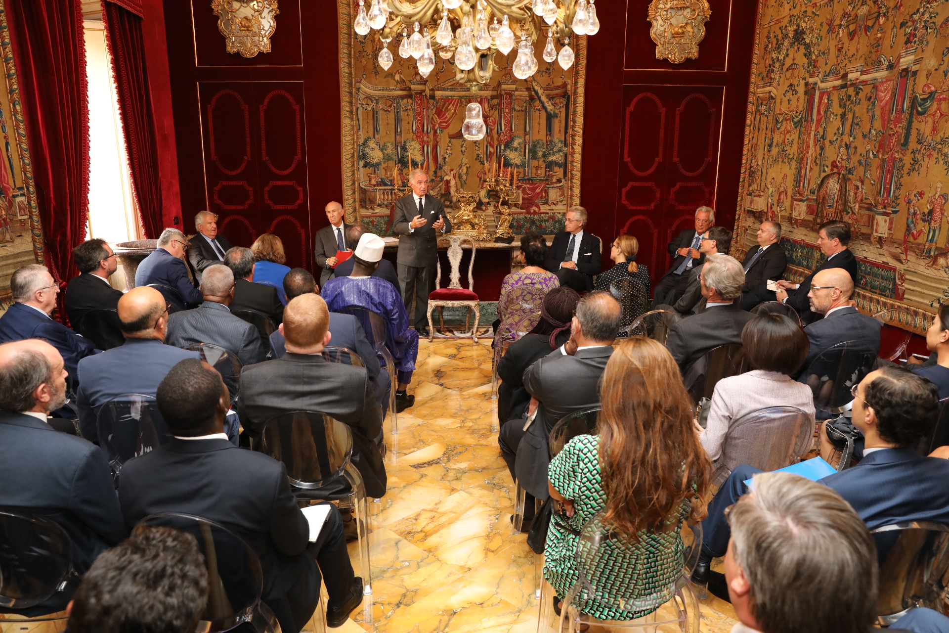 The Grand Chancellor meets the diplomatic corps accredited to the Sovereign Order of Malta