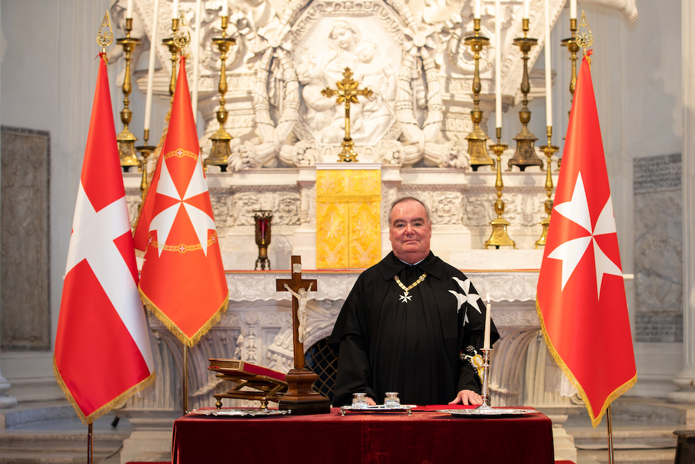 Grand Master of the Order of Malta Fra' John Dunlap during the oath