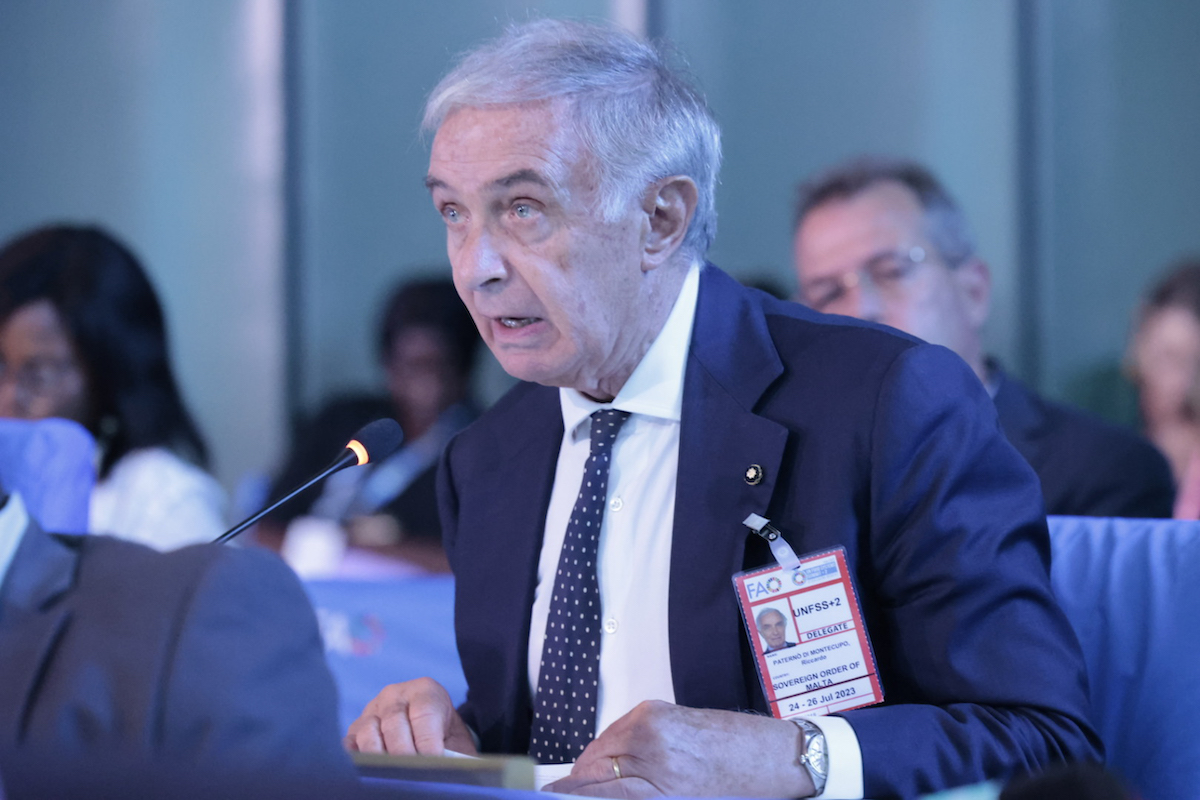 Il Gran Cancelliere interviene al Vertice FAO 2023 sull’alimentazione