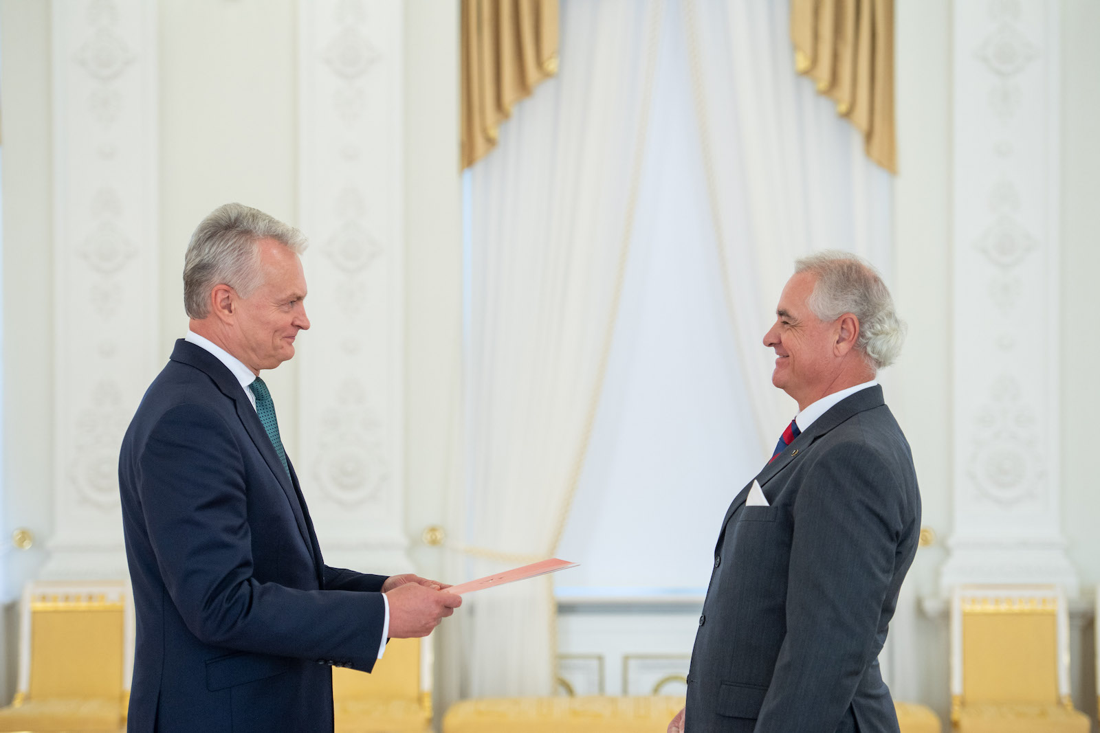 The Ambassador of the Sovereign Order of Malta to Lithuania presents his letters of credence