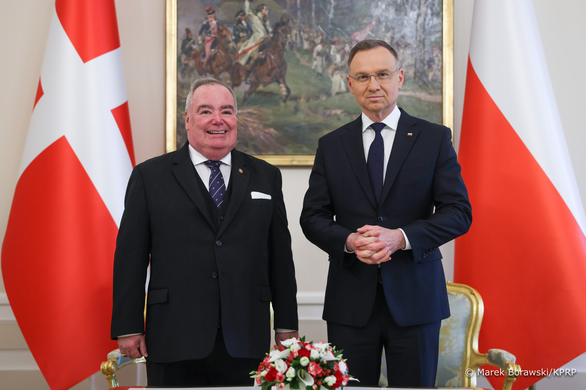 Le Grand Maître en visite officielle auprès du président polonais Andrzej Duda