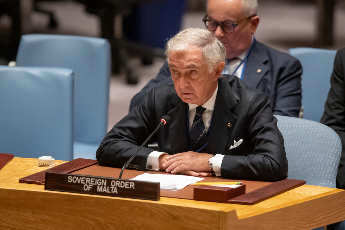 Grand Chancellor addresses the United Nations Security Council on the topic “Leadership for Peace”